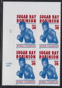 2006 Sugar Ray Robinson boxer 39c Sc 4020 mint plate block of 4 position UL - Picture 1 of 1