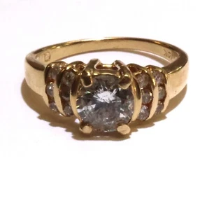 GIA certified 14k yellow gold 1.28ct round diamond engagement ring 3.7g 6.5 - Imagen 1 de 10