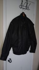 Vintage Context Black Leather Snap and Zip Up Jacket - Large