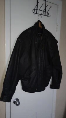Vintage Context Black Leather Snap and Zip Up Jacket - Large - Image 1 of 4