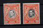 Tanganyika 1938 20C Orange Sg139a & Sg139b Lhm (One Has Crease) Ws30338