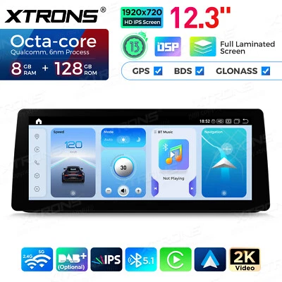 12.3" Android 14 Qualcomm Octa Core 8+128GB Car Screen GPS For BMW 3 E90 E91 E92 - Image 1 of 4