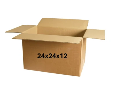 24" x 24" x 12" CARDBOARD BOX - 200 lb -  SINGLE BOX - Image 1 of 4