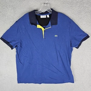 Lacoste Polo Shirt Men's 3XL Blue Croc Logo Short Sleeve Performance Regular Fit - Picture 1 of 7