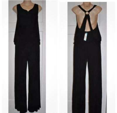 Mono Jersey ALICE + OLIVIA Slouchy Bodice Negro Recortado Espalda Talla XS NUEVO CON ETIQUETAS $396 Foto 1 de 4