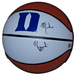MIKE KRZYZEWSKI Signed (DUKE BLUE DEVILS) Coach K F/S LOGO basketball BECKETT - Picture 1 of 2