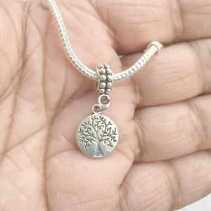 Antique Silver Beautiful Tree of Life Charm Fit Beaded Bracelet. - Picture 1 of 3