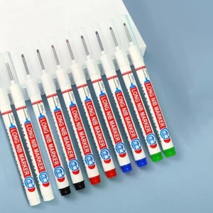 12 Pcs/Set 20mm Long Nib Marker Quick-drying Carpenter Marker Deep Reach Markers - Picture 1 of 12
