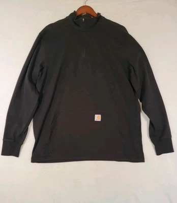 Sudadera Carhartt Para Hombre XL Negra Peso Medio 1/4 Cremallera Con Bolsillo Frontal Foto 1 de 4