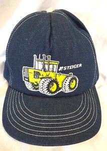 Vintage Steiger Traktor Mütze Denim Snapback Farm Equipment Logo Cap Made in USA - Bild 1 von 10