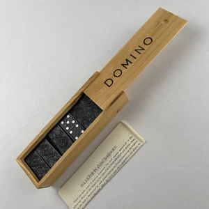 Juego de dominó dragón negro 28 piezas caja de madera con instrucciones 6" - Imagen 1 de 7