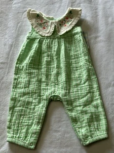 New Baby Girls Girl’s Size 0 to 3 month Cat & Jack Casual Pantsuit Romper Outfit - Picture 1 of 2