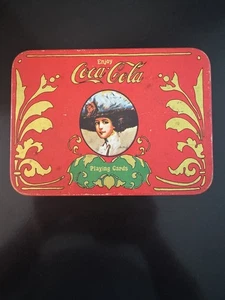 Vintage Antique Coca Cola Playing Cards Tin Box - Picture 1 of 4
