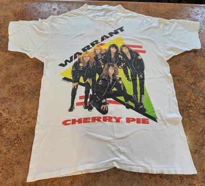 Camiseta De Colección 1990 Warrant Cherry Pie Doble Cara Puntada Única Auténtica XL Foto 1 de 4