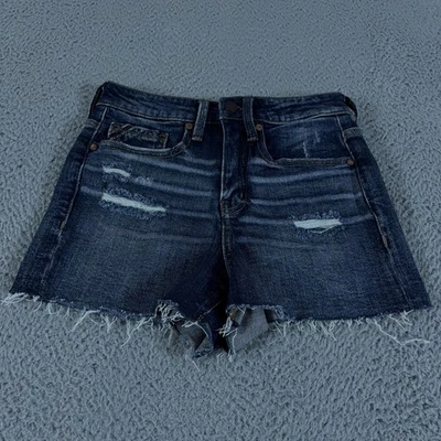 Pantalones Cortos Negros Hebilla Mujer 25 Azul Ajuste No. Pantalones cortos de mezclilla 35 de 3" lavado oscuro Foto 1 de 4