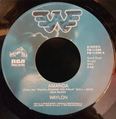Waylon Jennings, Amanda, (7", Single), NM or M-, 3584308395 - Image 1 of 3