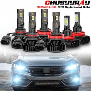 For 2016-2020 Honda Civic LED Headlight High Low Beam Fog Light Bulbs Kit - Picture 1 of 16