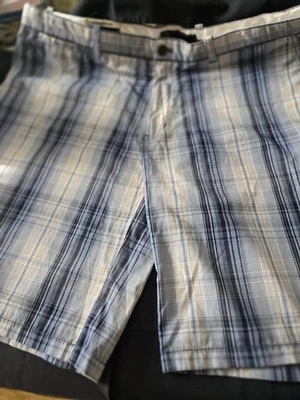 Weatherproof Plaid Shorts Mens 42 Blue Brown Tan 100% Cotton Foto 1 de 3