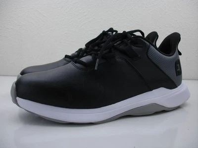 Mens 9.5 W Wide FootJoy ProLite Golf Shoes Black Gray 56922 Spikeless Waterproof - Image 1 of 4