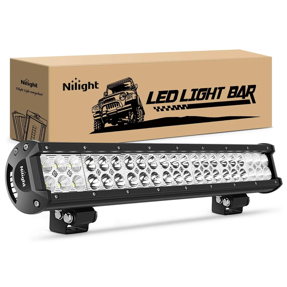 Nilight 20 Inch 126w Spot Flood Combo Offroad LED Light Bar