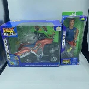 Rare Mattel 2002 Max Steel 4X4 Hydro Quad & Zip Action Vehicle W/ Zip Line Fig - Picture 1 of 8