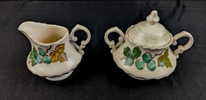 Metlox Poppytrail Calf Vineyard Vernon Grape and Leaves, Creamer and Sugar - Picture 1 of 7
