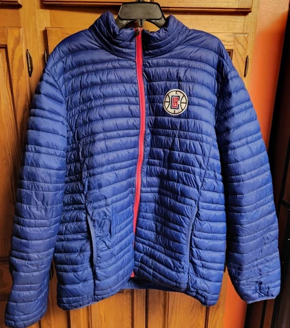 LA Clippers Micro Puffer jacket NBA GIII Carl Banks Men's Size XXL Lightweight Cover