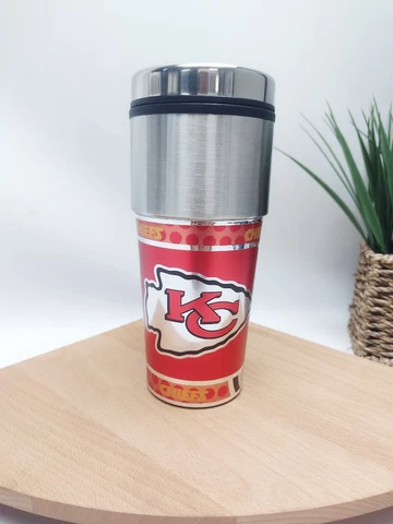Stainless Steel Travel Tumbler Graphic - NFL - Kansas City Chiefs Coffee Tumbler Cover