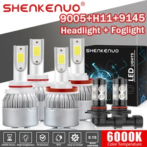 For Ford F 150 2015-2020 6000K Front LED Headlight Hi/Lo Beam + Fog Light Bulbs - Foto 1 di 12