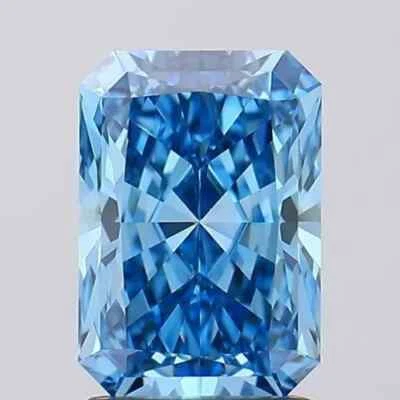 Fancy Vivid Blue Radiant 2.07 Cts VS1 Lab Grown CVD Diamond With Free Shipping - Image 1 of 4
