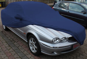 Vollgarage Schutzdecke indoor blau mit Spiegeltaschen für Jaguar X-Type