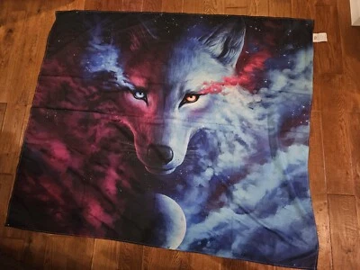 Bedding Outlet Wolf Blanket/wall Hanging 3D Animal Star Wolf Pattern Printed - Image 1 of 2