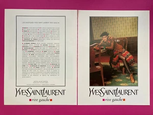 Publicité Yves Saint Laurent 1991 automne hiver Karen Mulder mode 90s vintage - Picture 1 of 4