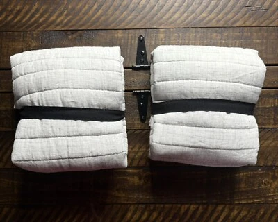 West Elm European Flax Linen Linework Shams (2) King Frost Gray Fiber Die NWOT - Image 1 of 4