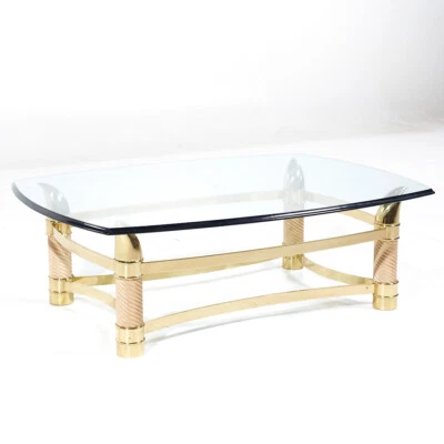 Tommaso Barbi Postmodern Italian Brass Faux Tusk Coffee Table - Image 1 of 4