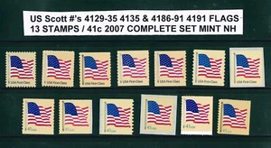 US Scott # 4129-35 4135 & 4186-91 4191 / Flag .41 Set of 13 MNH - Picture 1 of 1