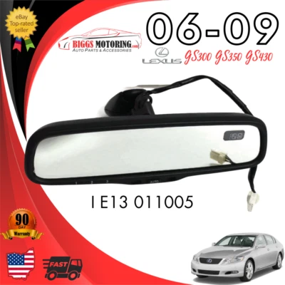 06-09 LEXUS GS300 GS350 GS430 AUTO DIM  REAR VIEW MIRROR COMPASS HOMELINK CLEAR - Image 1 of 4