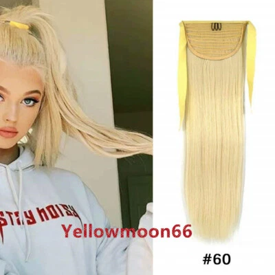 Hot Queen hair High Ponytail Clip-in Real Human Hair Extension W/Drawstring  - Image 1 of 4