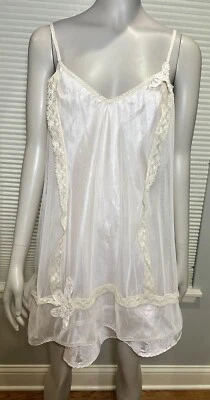 Lencería Babydoll Camisón Flora Nikrooz Rosa Organza Puro Marfil Superposición Talla L Foto 1 de 4