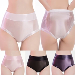 Womens Ultra-thin Sheer Oil Shiny Glossy Panties Underwear Boxer Briefs Knicke ~ - Picture 1 of 29