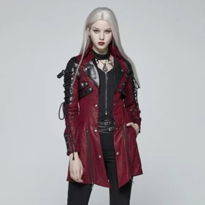 Punk Rave Steampunk Army Women's Red Jacket - Y-349 • Local Stock • Gothic - Picture 1 of 8