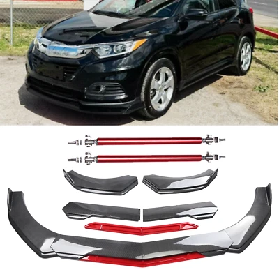 Front Bumper Lip Splitter Spoiler Carbon Fiber For Honda HR-V 2016-2024 Body Kit Foto 1 de 4