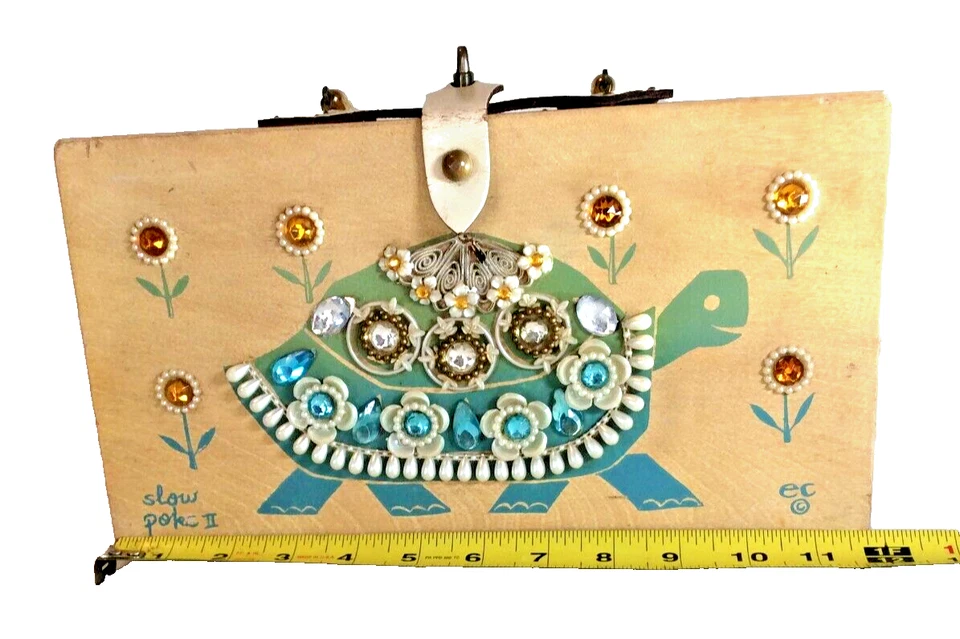 THE ORIGINAL BOX BAG BY COLLINS OF TEXAS HAND DECORATED 1964 - Image 1 of 4