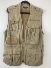 Vintage Banana Republic Fly Fishing Cameraman Khaki Vest Jacket Size Medium