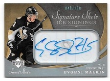 07/08 Sweet Shot Signature Shots Ice Signings Evgeni Malkin Autograph #048/100