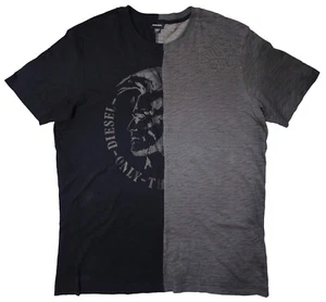 Diesel T-Shirt Men's Black & Gray Tee Size XL Short Sleeve Crew Neck 100% Cotton - Picture 1 of 6