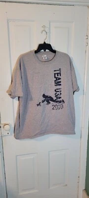 Team USA  2X Mens Vancouver 2010 Olympics Curling Gray T-shirt - Image 1 of 4