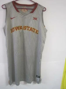 Authentic Nike Iowa State Cyclones Basketball Grey Gray Jersey Game Size 48 - Picture 1 of 7