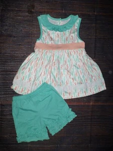 NEW Boutique Cactus Tunic Dress & Ruffle Shorts Girls Outfit Set - Picture 1 of 4