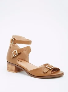 Torrid Faux Leather Buckle Block Heels Wide Width Brown Sz 12 #E61814 - Picture 1 of 2